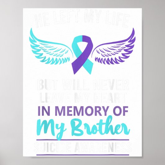 In Memory Of Brother Suicide Awareness Prevention Poster (Voorkant)