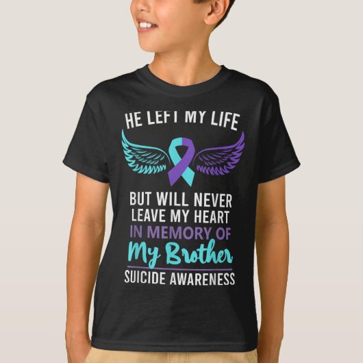 In Memory Of Brother Suicide Awareness Prevention  T-shirt (Voorkant)
