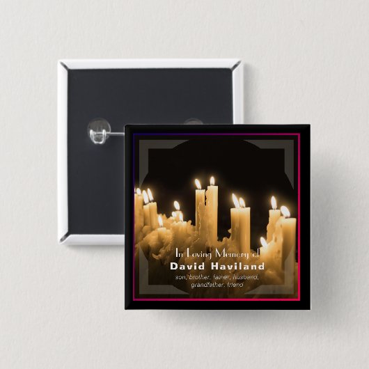 In Memory of Candles Button with text - HAMbyWG (Voorkant /achterkant)