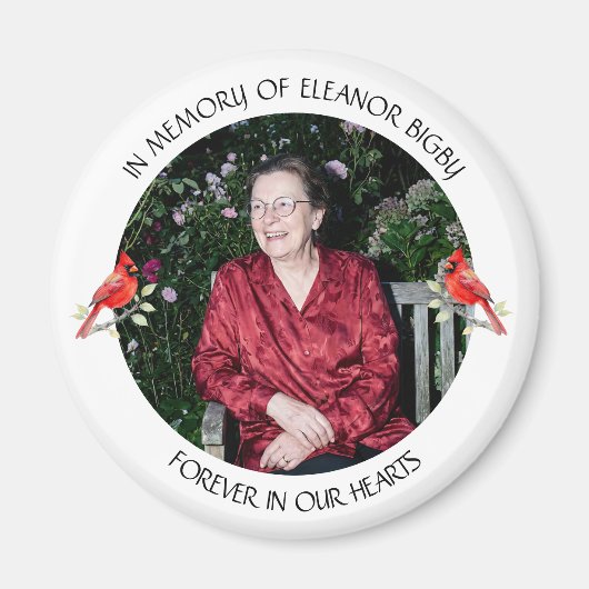 In Memory of | Cardinal Memorial Keepsake Magneet (Voorkant)