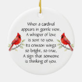 In Memory of | Cardinal Poem Memorial Keepsake Keramisch Ornament (Achterkant)