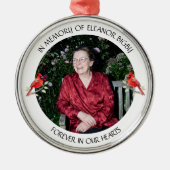 In Memory of | Cardinal Poem Memorial Keepsake Metalen Ornament (Voorkant)