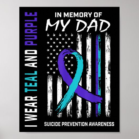 In Memory Of Dad Suicide Awareness Prevention Amer Poster (Voorkant)
