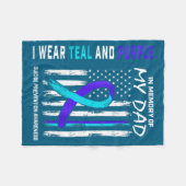 In Memory Of Dad Suicide Prevention Awareness Amer Fleece Deken (Voorkant (Horizontaal))