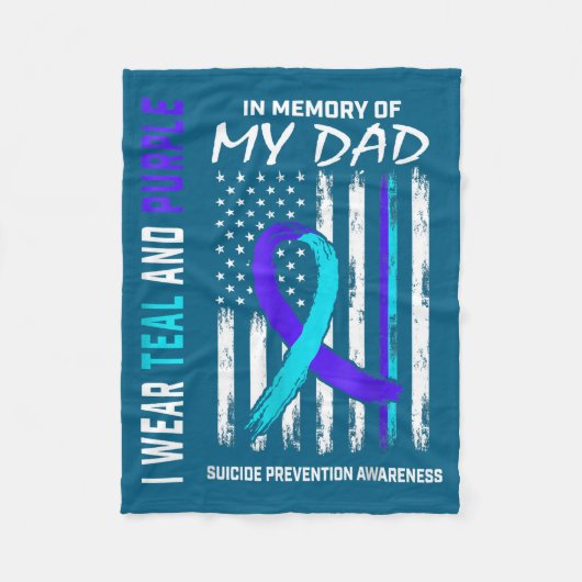 In Memory Of Dad Suicide Prevention Awareness Amer Fleece Deken (Voorkant)