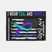 In Memory Of Dad Suicide Prevention Awareness Amer Fleece Deken (Voorkant (Horizontaal))