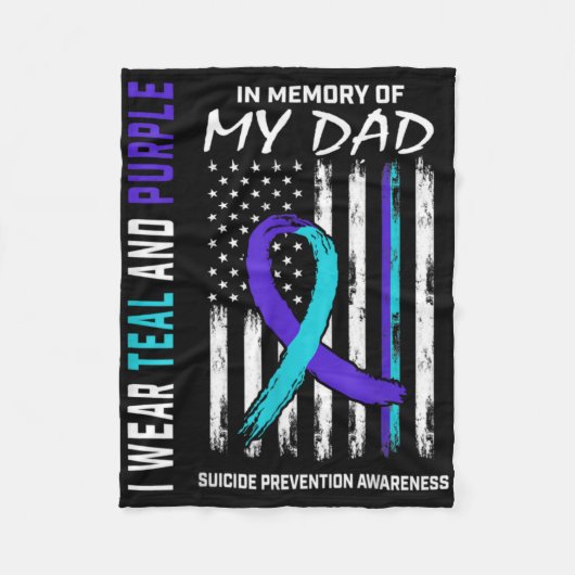 In Memory Of Dad Suicide Prevention Awareness Amer Fleece Deken (Voorkant)