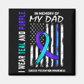 In Memory Of Dad Suicide Prevention Awareness Amer Magneet (Voorkant)