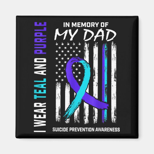 In Memory Of Dad Suicide Prevention Awareness Amer Magneet (Voorkant)