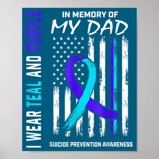 In Memory Of Dad Suicide Prevention Awareness Amer Poster (Voorkant)