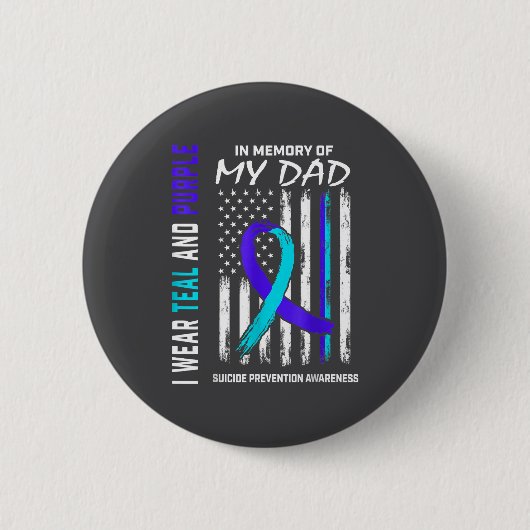 In Memory Of Dad Suicide Prevention Awareness Amer Ronde Button 5,7 Cm (Voorkant)