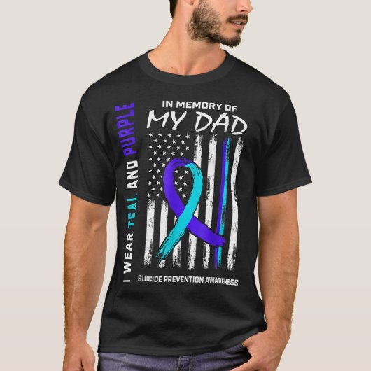 In Memory Of Dad Suicide Prevention Awareness Amer T-shirt (Voorkant)