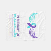 In Memory Of Granddaughter Suicide Awareness Preve Fleece Deken (Voorkant (Horizontaal))