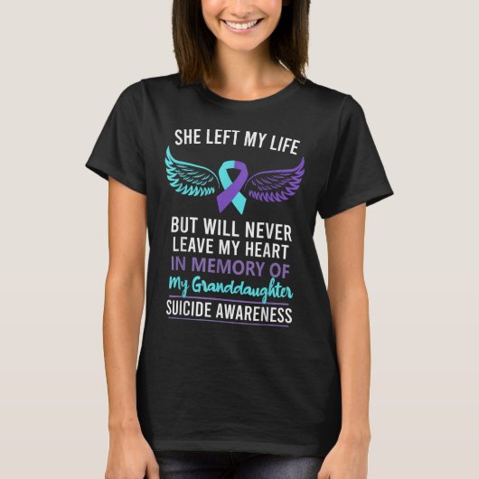 In Memory Of Granddaughter Suicide Awareness Preve T-shirt (Voorkant)