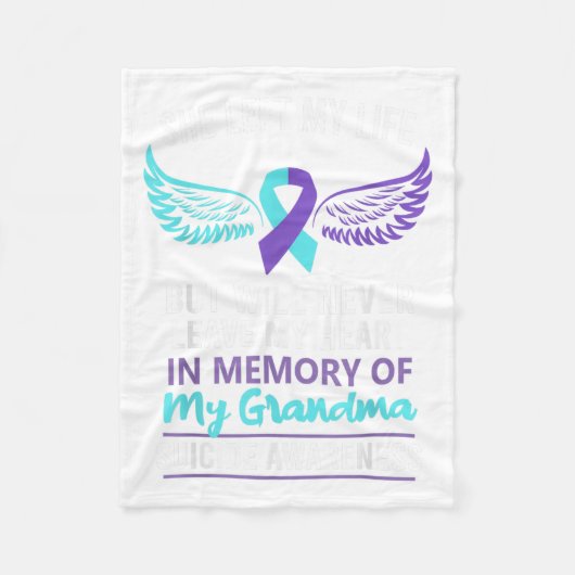 In Memory Of Grandma Suicide Awareness Prevention  Fleece Deken (Voorkant)