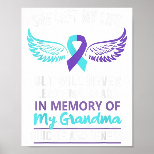 In Memory Of Grandma Suicide Awareness Prevention  Poster (Voorkant)