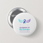 In Memory Of Grandpa Suicide Awareness Prevention  Ronde Button 5,7 Cm (Voorkant /achterkant)