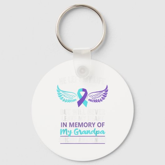 In Memory Of Grandpa Suicide Awareness Prevention  Sleutelhanger (Voorkant)