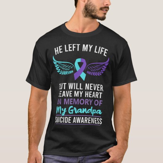 In Memory Of Grandpa Suicide Awareness Prevention T-shirt (Voorkant)