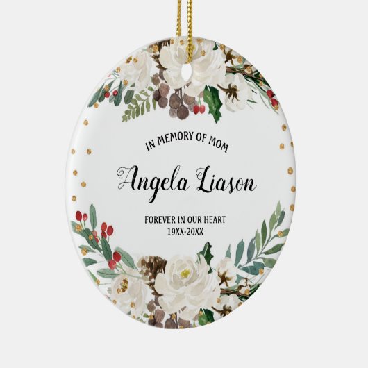 In Memory of Mam Kerstversiering Keramisch Ornament (Rechts)