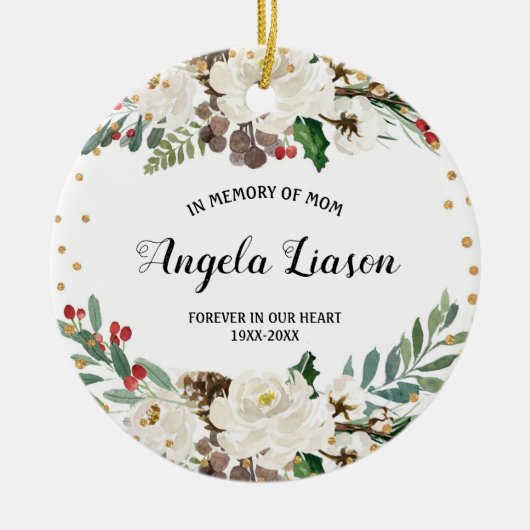 In Memory of Mam Kerstversiering Keramisch Ornament (Voorkant)