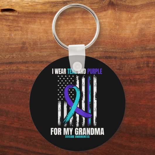 In Memory Of My Grandma Suicide Awareness Flag Bac Sleutelhanger (Voorkant)