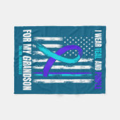 In Memory Of My Grandson Suicide Awareness Flag Ba Fleece Deken (Voorkant (Horizontaal))