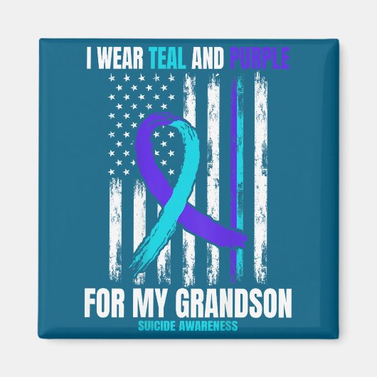 In Memory Of My Grandson Suicide Awareness Flag Ba Magneet (Voorkant)
