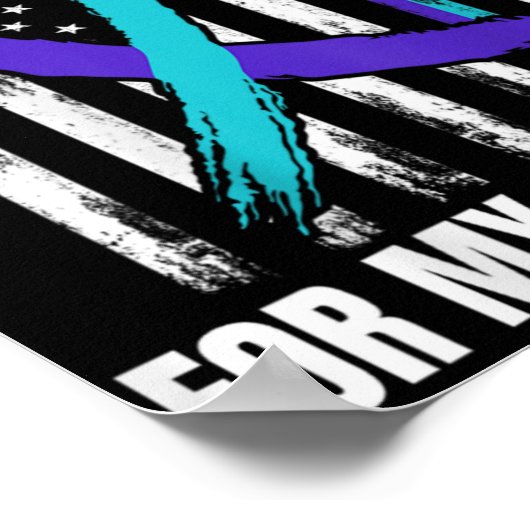 In Memory Of My Grandson Suicide Awareness Flag Ba Poster (Hoek)