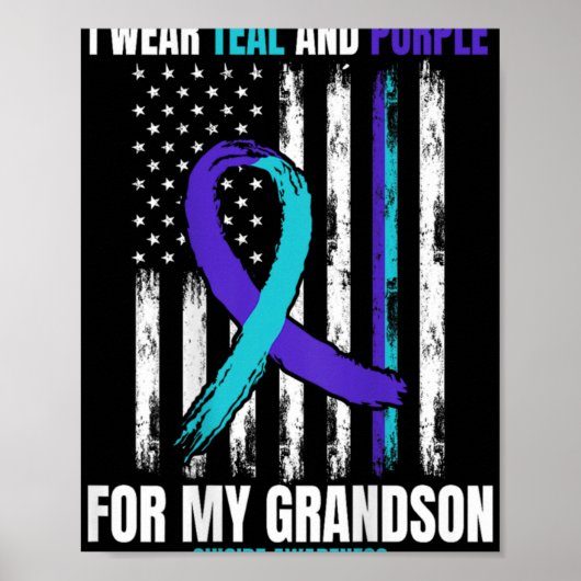 In Memory Of My Grandson Suicide Awareness Flag Ba Poster (Voorkant)