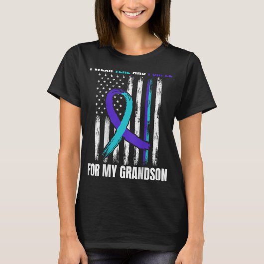 In Memory Of My Grandson Suicide Awareness Flag Ba T-shirt (Voorkant)