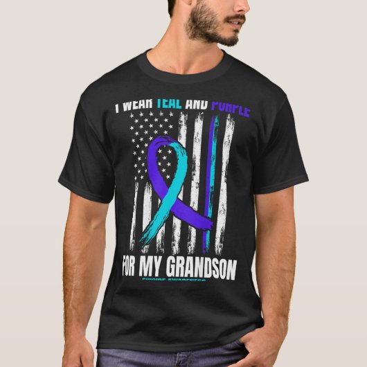 In Memory Of My Grandson Suicide Awareness Flag Ba T-shirt (Voorkant)
