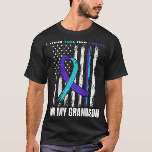 In Memory Of My Grandson Suicide Awareness Flag Ba T-shirt (Voorkant)