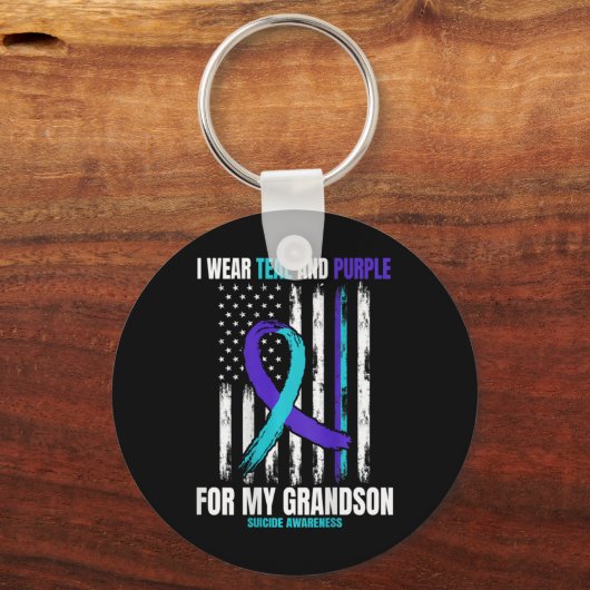 In Memory Of My Grandson Suicide Awareness Flag Ck Sleutelhanger (Voorkant)