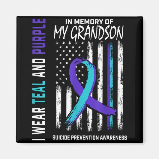 In Memory Of My Grandson Suicide Awareness Prevent Magneet (Voorkant)