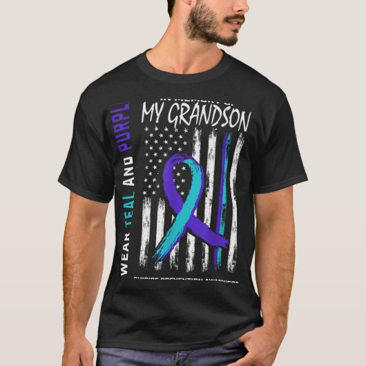 In Memory Of My Grandson Suicide Awareness Prevent T-shirt (Voorkant)