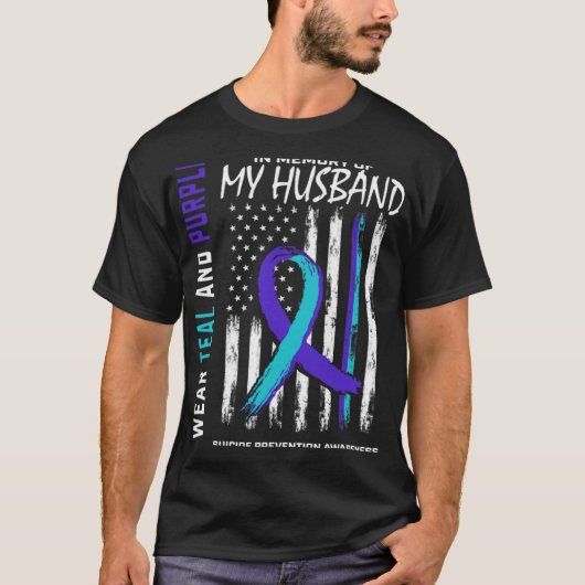 In Memory Of My Husband Suicide Awareness Preventi T-shirt (Voorkant)
