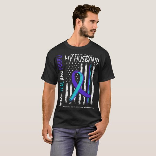 In Memory Of My Husband Suicide Awareness Preventi T-shirt (Voorkant volledig)