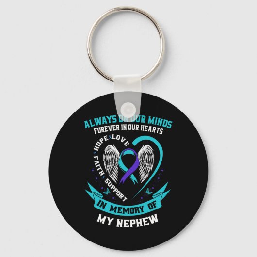 In Memory Of My Nephew Suicide Awareness Preventio Sleutelhanger (Voorkant)