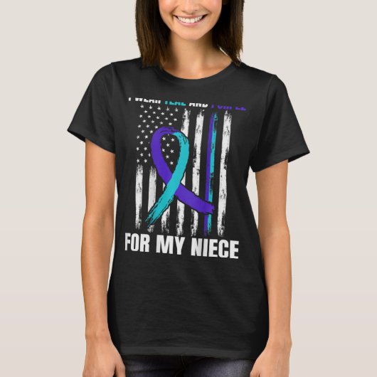 In Memory Of My Niece Suicide Awareness Usa Flag C T-shirt (Voorkant)