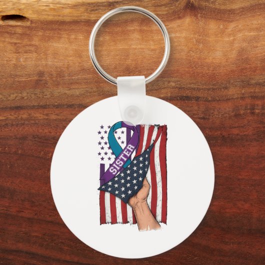 In Memory Of My Sister Suicide Prevention Awarenes Sleutelhanger (Voorkant)