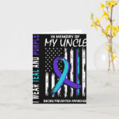 In Memory Of My Uncle Suicide Awareness Prevention Kaart (Gele Bloem)