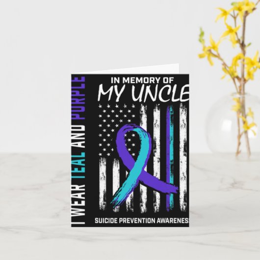 In Memory Of My Uncle Suicide Awareness Prevention Kaart (Gele Bloem)