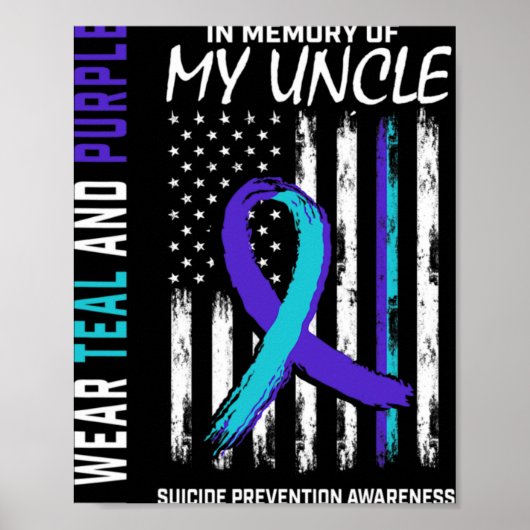 In Memory Of My Uncle Suicide Awareness Prevention Poster (Voorkant)