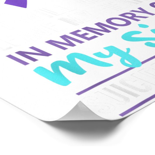 In Memory Of Sister Suicide Awareness Prevention  Poster (Hoek)