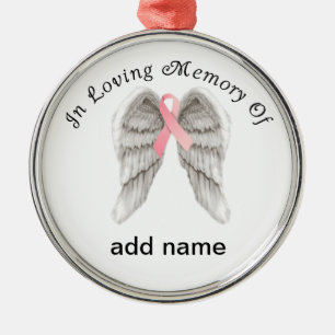 In Memory of the Breast Cancer Kerstannament Metalen Ornament