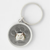 In Memory Paw Print Pet Button Sleutelhanger (Voorkant)