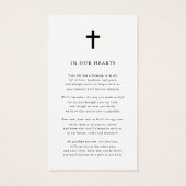 In Memory Photo Funeral Memorial Prayer Cards Visitekaartje (Achterkant)