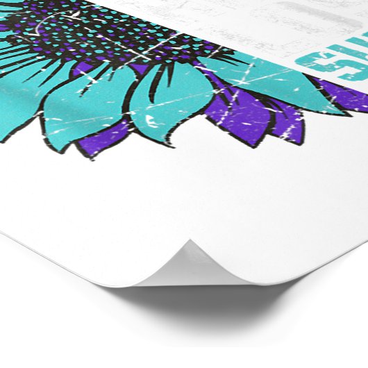 In Memory Suicide Awareness, Prevention Sunflower  Poster (Hoek)