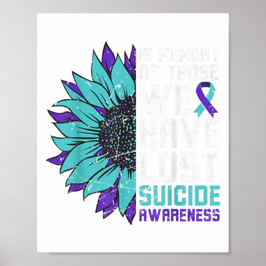 In Memory Suicide Awareness, Prevention Sunflower  Poster (Voorkant)